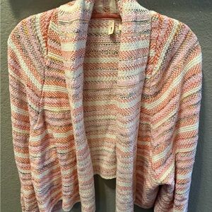 Anthropologie MOTH Multi-Color Striped Knit Open Cardigan – Size Large EUC